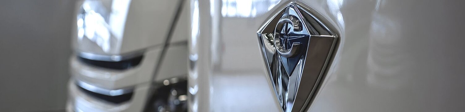 Detailaufnahme des Concorde Logos auf einem Concorde Wohnmobil